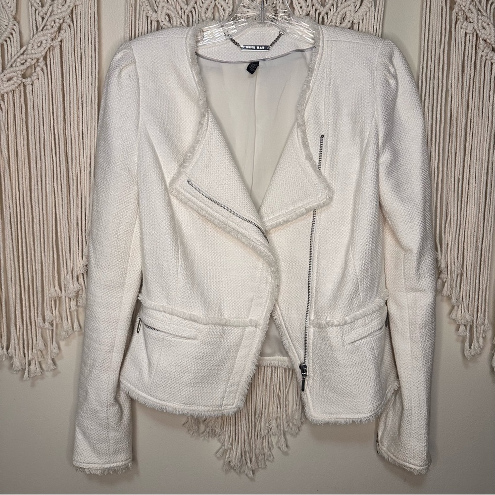 White House Black Market Tweet White Blazer Size 0 - Picture 1 of 6